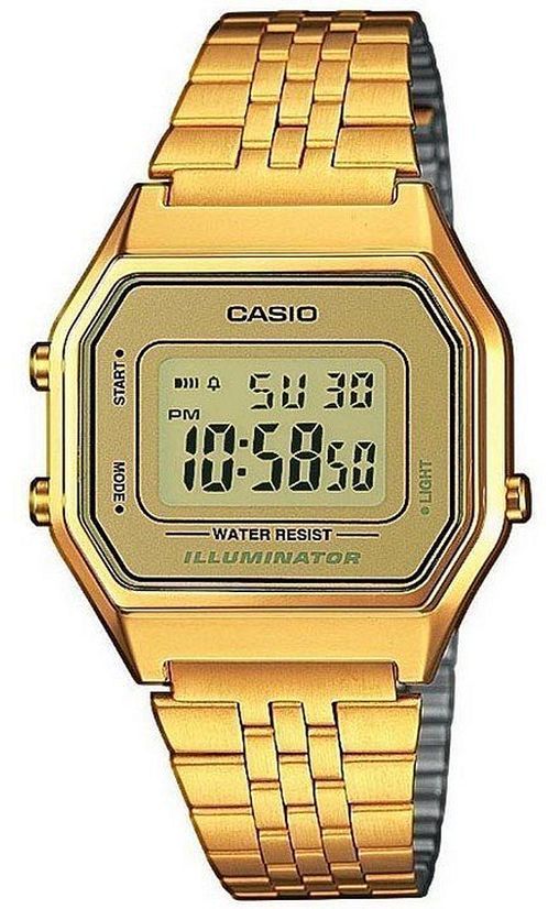 LA680WGA 9DF Casio Gold Dial Stainless Steel Digital Women s Watch. Timecheck