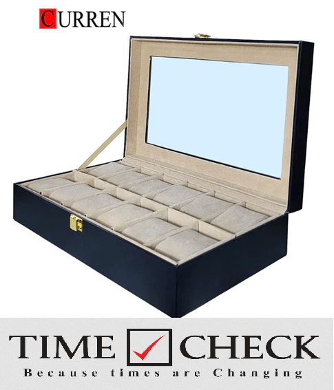12 Grid Watch Organizer in Best Quality PU Leather Material - Timecheck