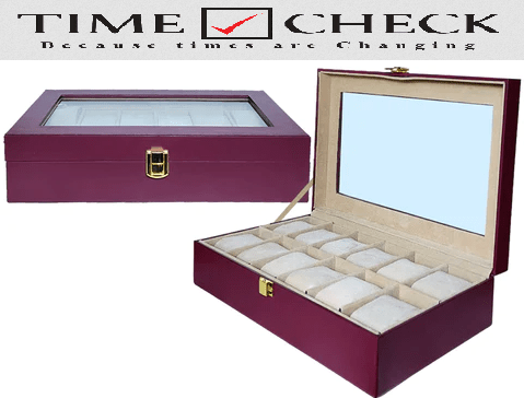 12 Grid Watch Organizer in Best Quality PU Leather Material - Timecheck
