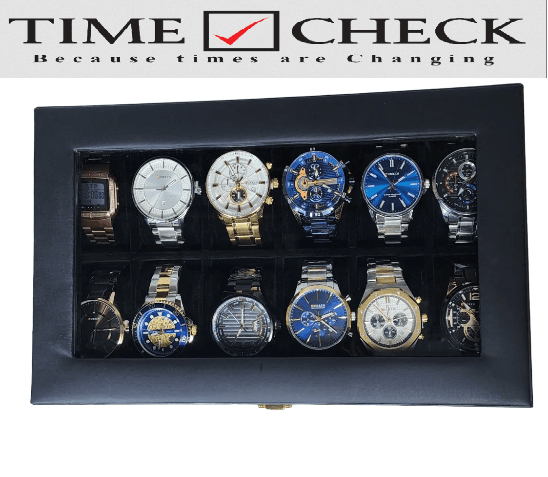 12 Grid Watch Organizer in Best Quality PU Leather Material - Timecheck