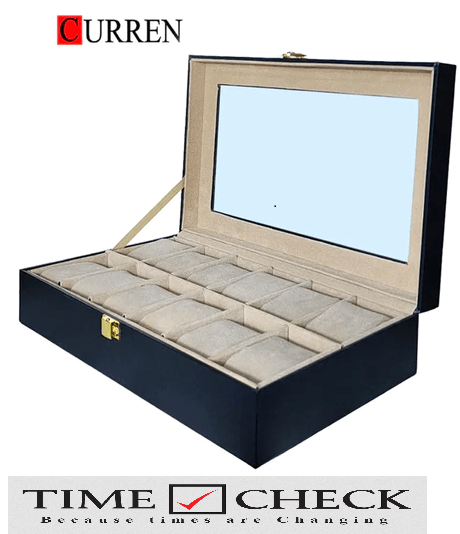 12 Grid Watch Organizer in Best Quality PU Leather Material - Timecheck