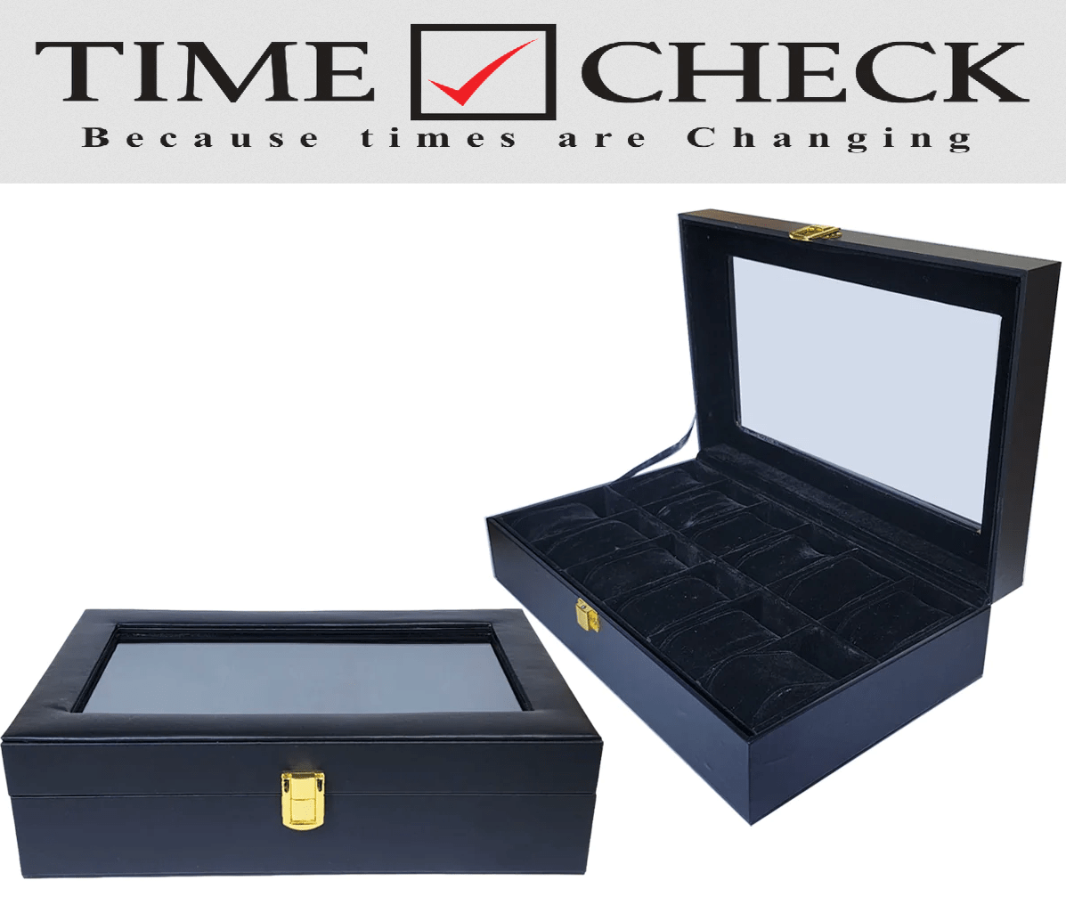 12 Grid Watch Organizer in Best Quality PU Leather Material - Timecheck