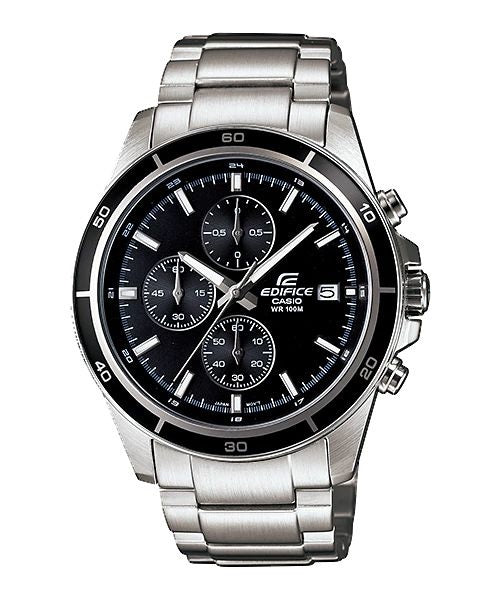 EFR-526D-1AVUDF Casio Edifice Chronograph BLACK Dial Silver Steel Band Men's Watch. TIMECHECK