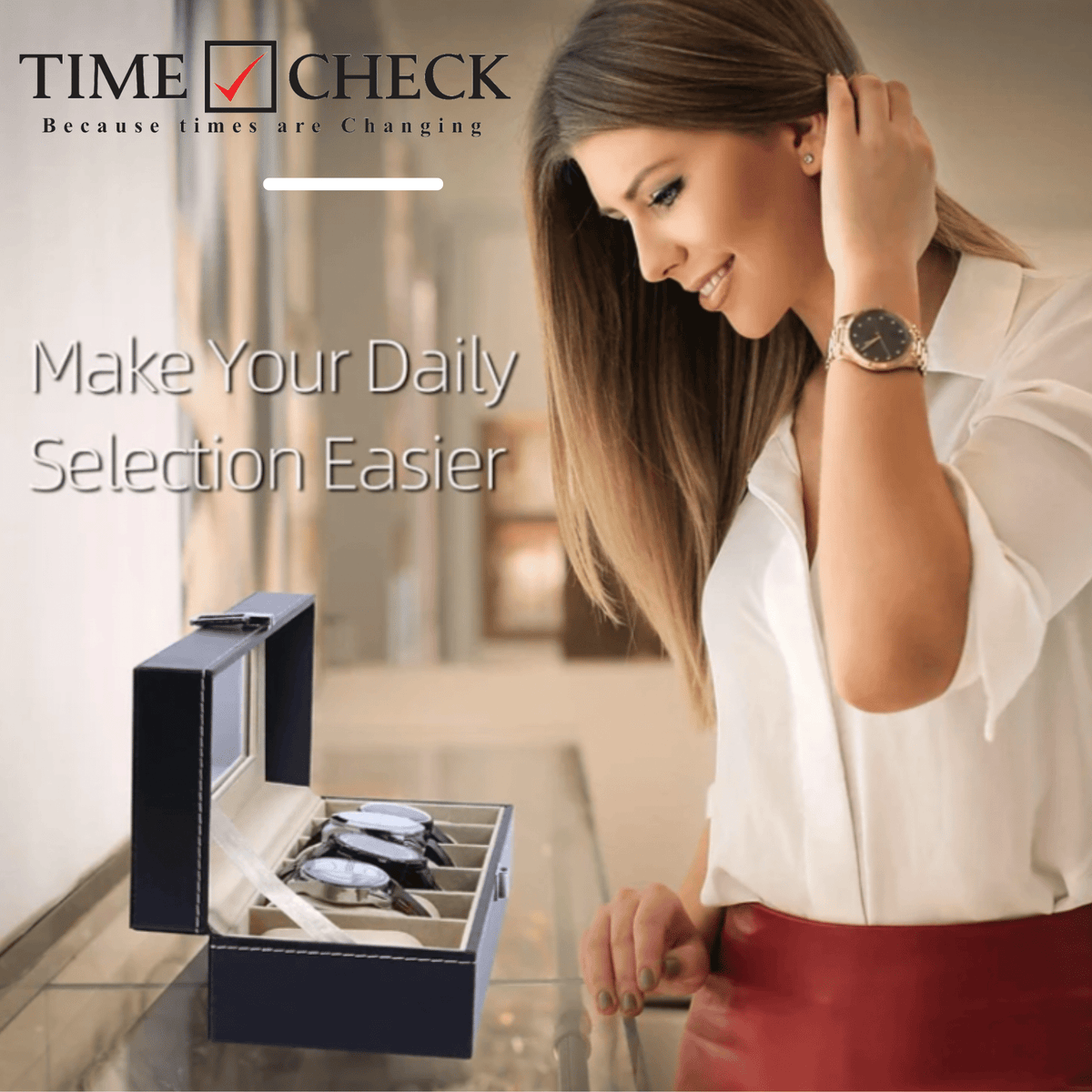 6 Grid Watch Organizer in Best Quality PU Leather Material - Timecheck