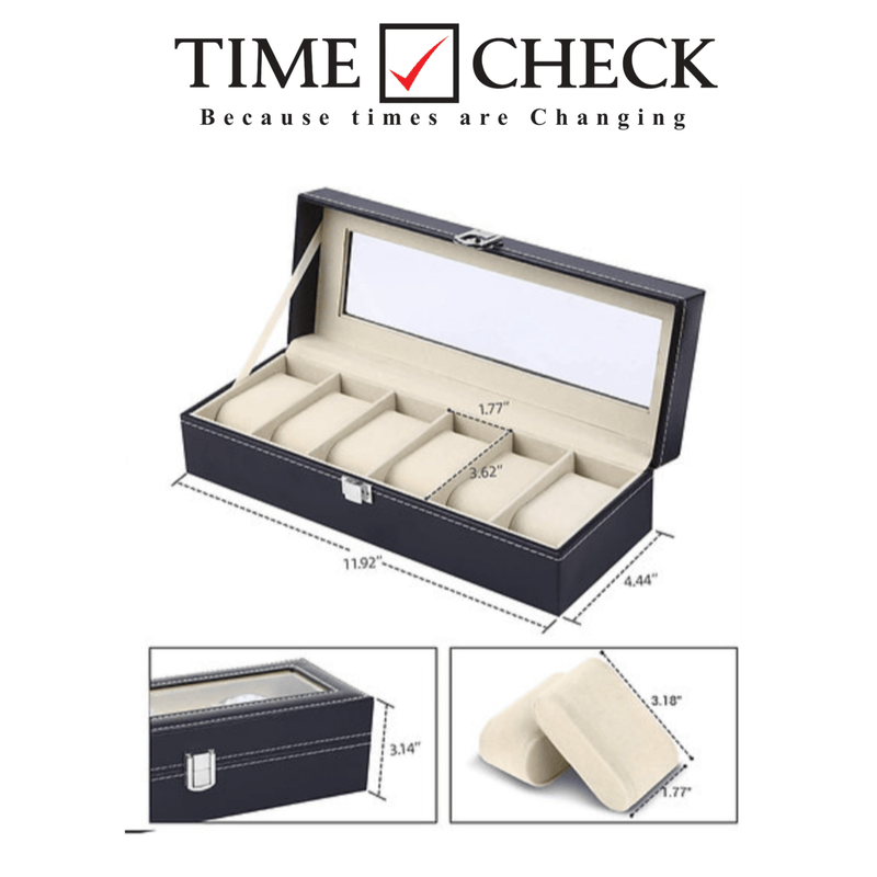 6 Grid Watch Organizer in Best Quality PU Leather Material - Timecheck