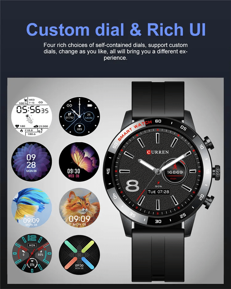 6001 CURREN Intelligent full touch screen waterproof smart watch For Men's & Women's. - Timecheck