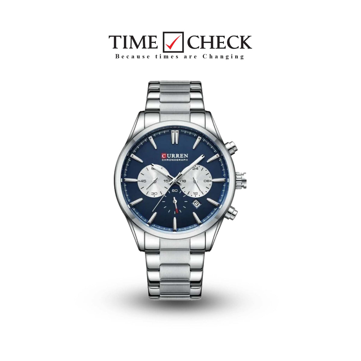 M:8446 Curren Stylish Roman BLUE Dial Chronograph Analog Quartz Men's Watch. TIMECHECK