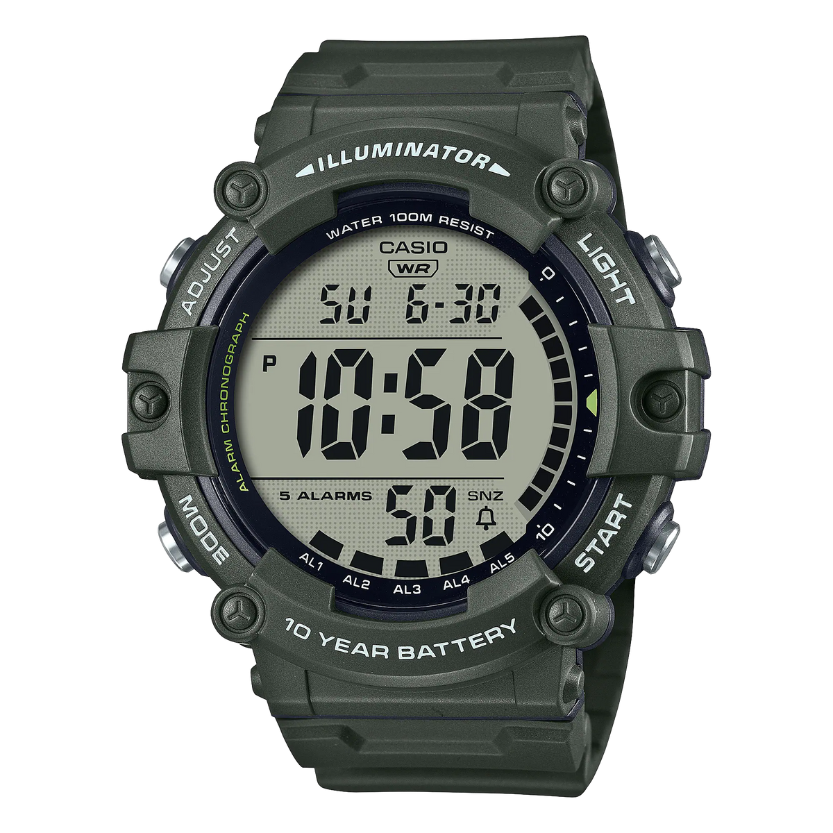 AE-1500WHX-3AVDF Casio Big Dial Digital Sports Youth Men's Wrist Watch.