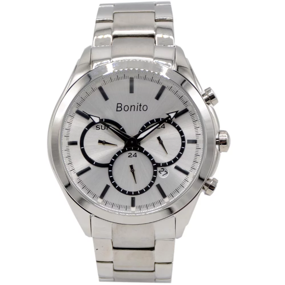 K-7007 BONITO Silver Dial Stainless Steel Chain Silver Analog Quartz Men's Watch.