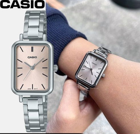 LTP-V009D-4EUDF Casio Pink Dial Silver Stainless Steel Analog Quartz Women's Watch.