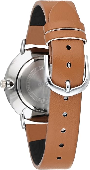 LTP-VT01L-5DUDF Casio Beige Dial Brown Leather Band Analog Quartz Women's Watch.
