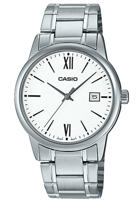 MTP-V002D-7B3UDF Casio Black Dial Silver Stainless Steel Chain Analog Men's Watch.