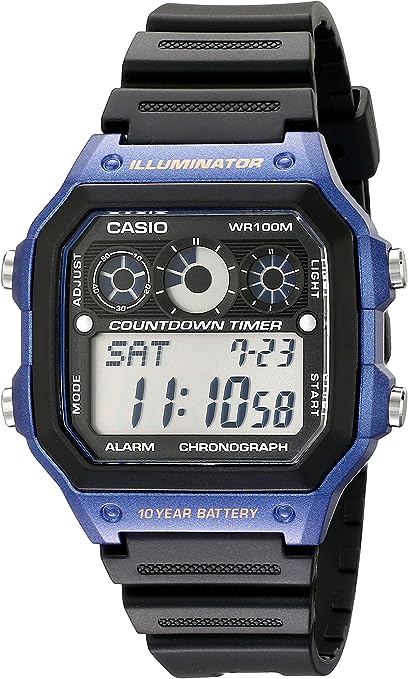 AE-1300WH-2AVDF Casio with Black Resin Band Digital Men's Watch.