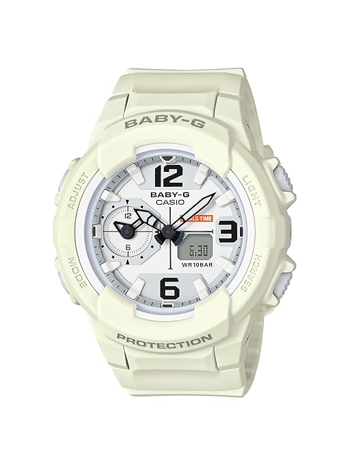 BGA-230-7B2DR Casio Baby-g Analog-Digital White Dial Women's Watch. TIMECHECK