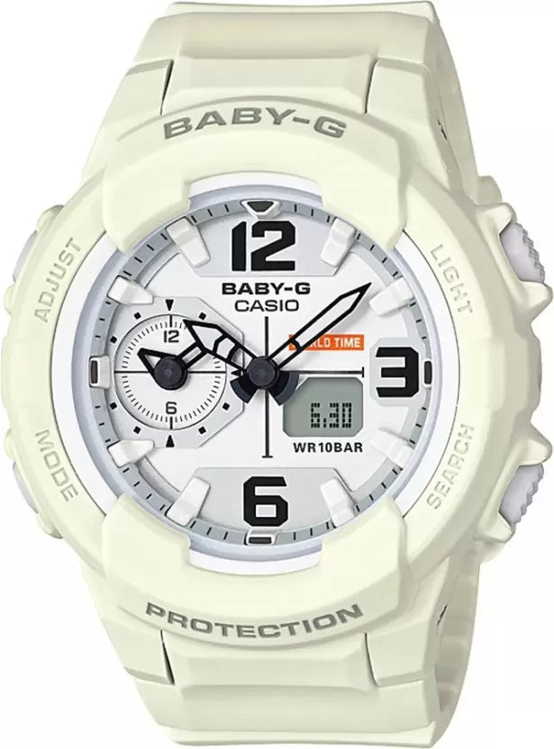 BGA-230-7B2DR Casio Baby-g Analog-Digital White Dial Women's Watch.