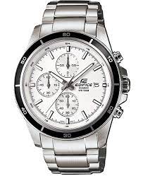EFR-526D-7AVUDF Casio Edifice Chronograph White Dial Silver Steel Band Men's Watch.