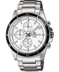 EFR-526D-7AVUDF Casio Edifice Chronograph White Dial Silver Steel Band Men's Watch. fashionable