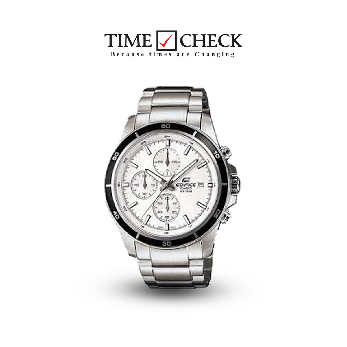 EFR-526D-7AVUDF Casio Edifice Chronograph White Dial Silver Steel Band Men's Watch. fashionable