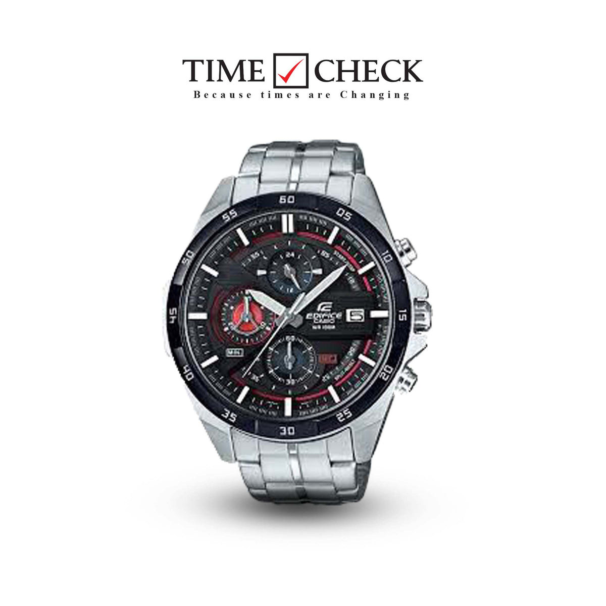 EFR-556DB-1AVUDF Casio Black Dial Stainless Steel Analog Chronograph Men's Watch. fashionable