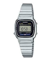 LA670WA-1DF Casio Black Dial Stainless Steel Digital Quartz Women's Watch.