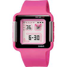 LCF-20-4DR Casio Analog Digital Pink POP TONE Resin Sports LED Women's Watch.