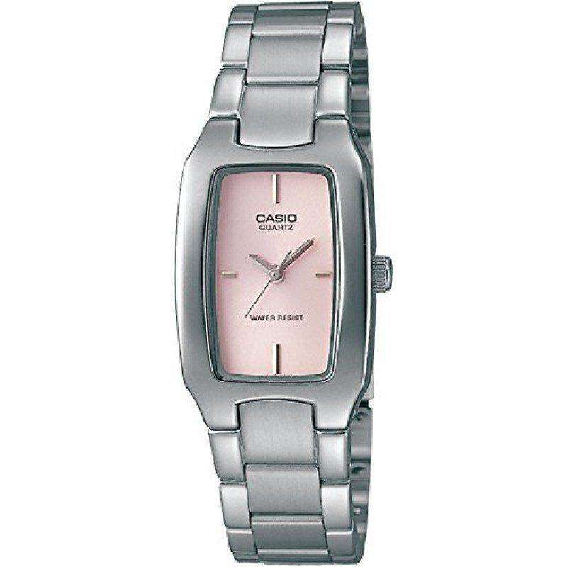LTP-1165A-4CDF Casio Pink Dial Stainless Steel Analog Quartz Women's Watch.