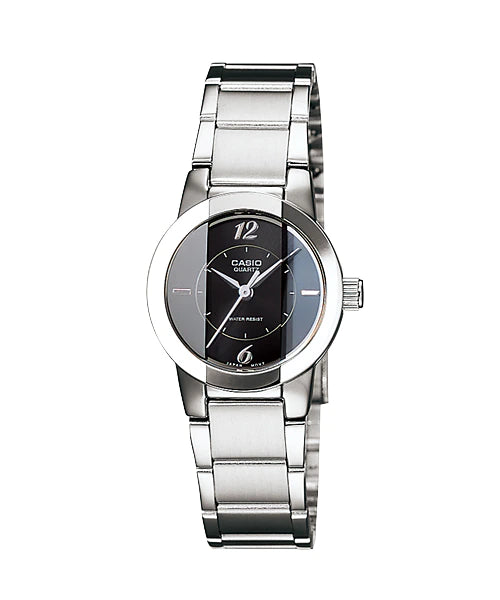 LTP-1230D-1CDF Casio Black Dial Stainless Steel Quartz Women's Watch.