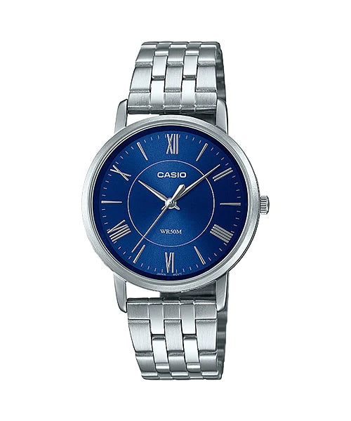 LTP-B110D-2AVDF Casio Blue Dial Stainless Steel Analog Quartz Women's Watch.