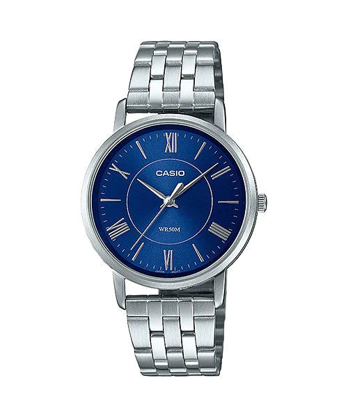 LTP-B110D-2AVDF Casio Blue Dial Stainless Steel Analog Quartz Women's Watch. fashionable