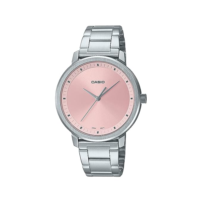 LTP-B115D-4EVDF Casio Pink Dial Stainless Steel Analog Quartz Women's Watch.