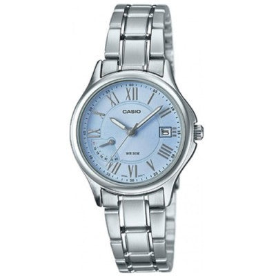 LTP-E116D-2AVDF Casio Blue Dial Stainless Steel Analog Quartz Women's Watch. fashionable