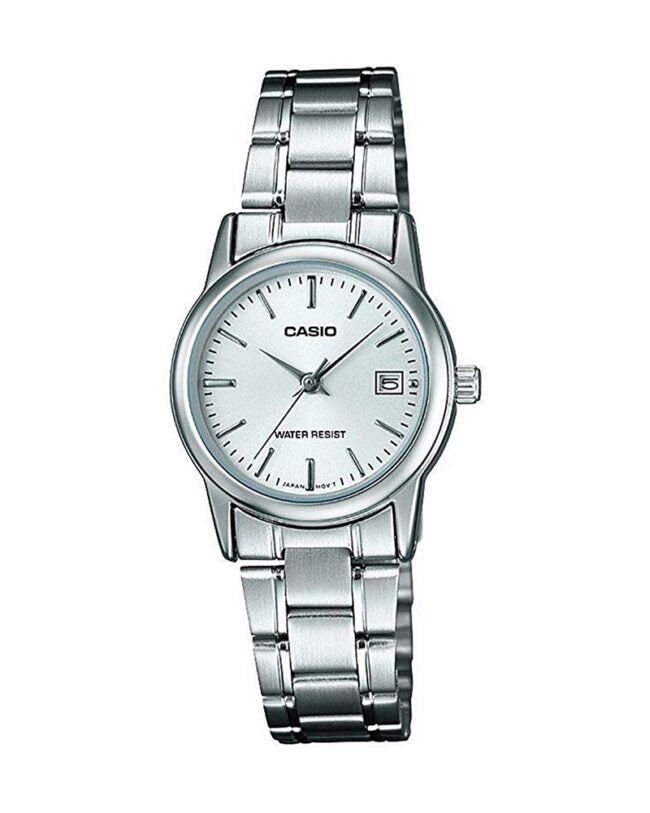 LTP-V002D-7AUDF Casio White Dial Stainless Steel Analog Quartz Women's Watch. TIMECHECK