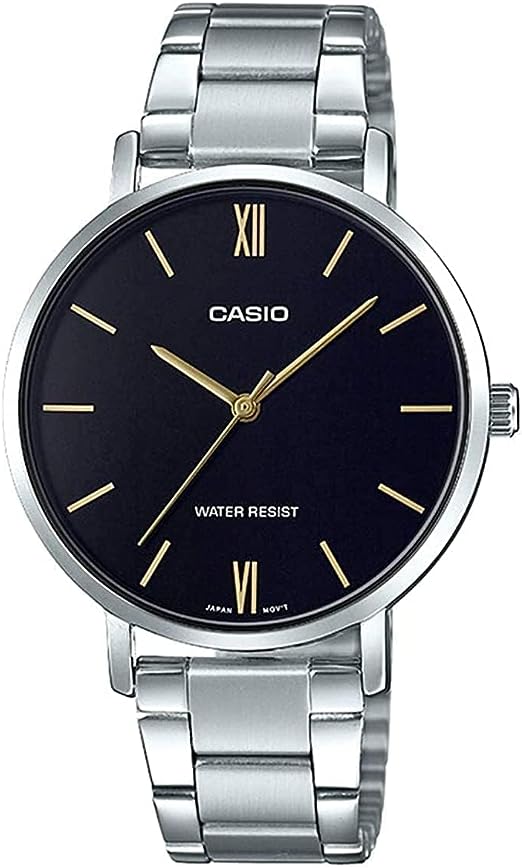 LTP-VT01D-1BUDF Casio Stainless Steel Black Dial Quartz Women's Watch. fashionable