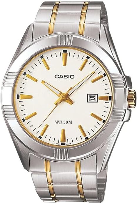 MTP-1308SG-7AVDF Casio Stainless Steel White Dial Analog Quartz Men's Watch. fashionable