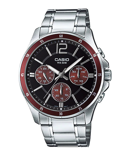 MTP-1374D-5AVDF Casio Multi Function Analog Quartz Men's Watch. fashionable