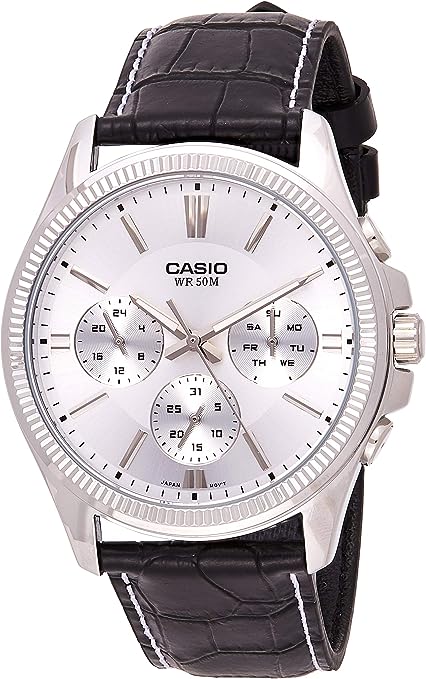 MTP-1375L-7AVDF Casio Silver Dial Quartz Multi Function Men's Watch. fashionable