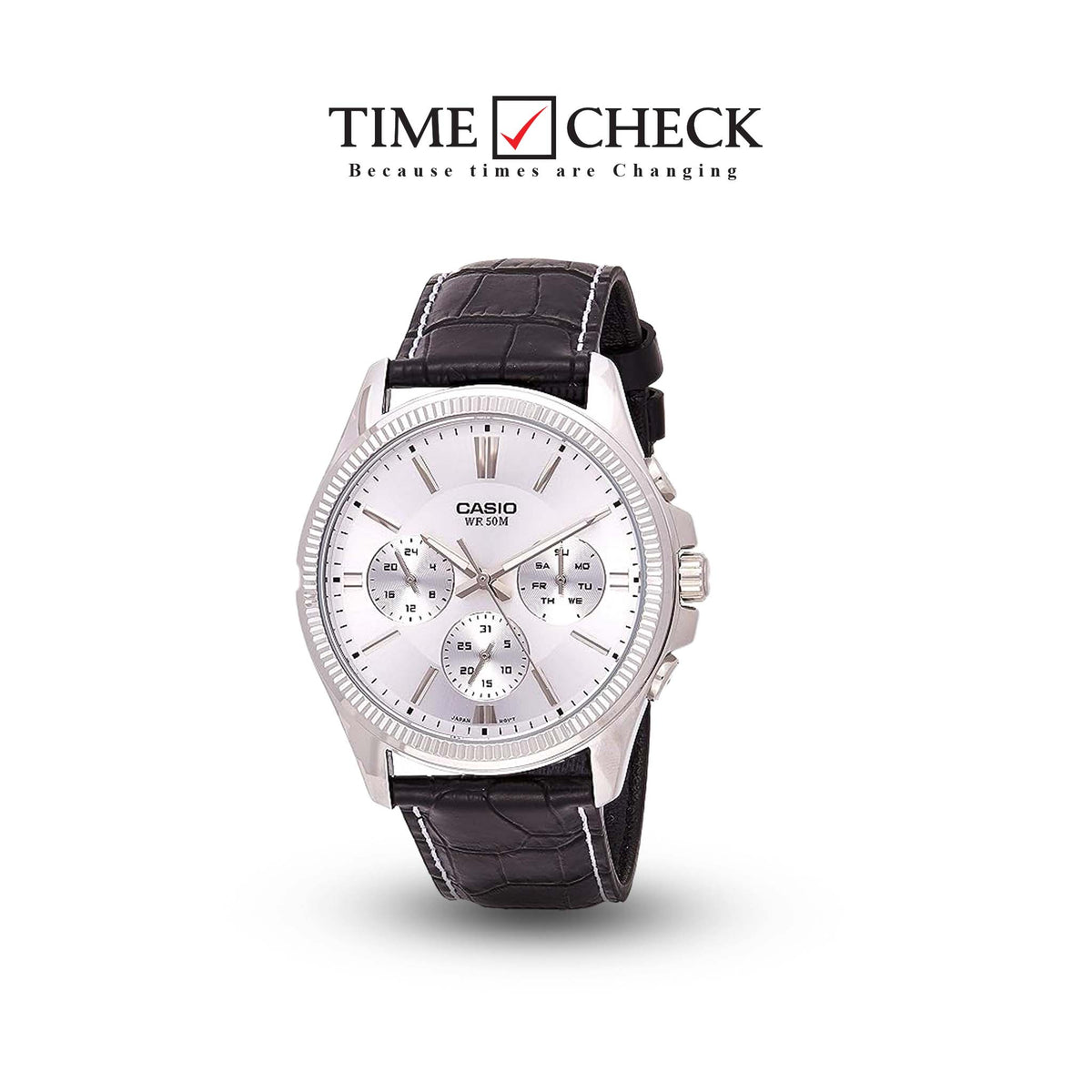 MTP-1375L-7AVDF Casio Silver Dial Quartz Multi Function Men's Watch. fashionable