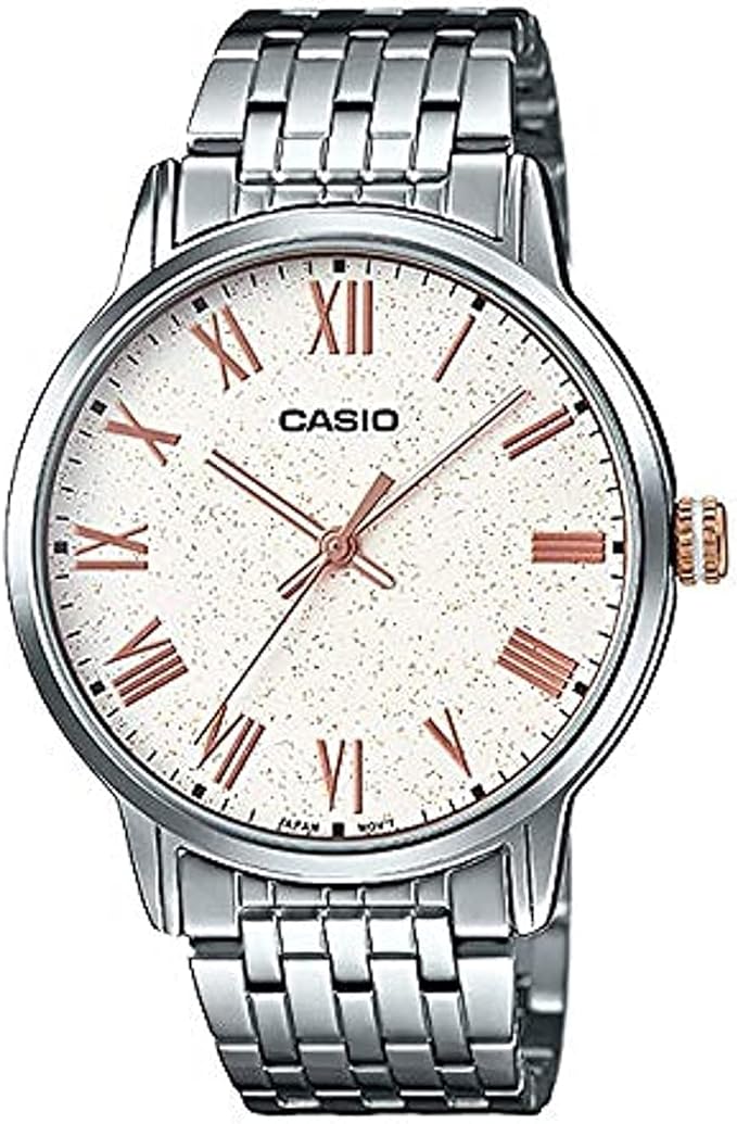 MTP-TW100D-7AVDF Casio White Dial Stainless Steel Analog Quartz Men's Watch. fashionable