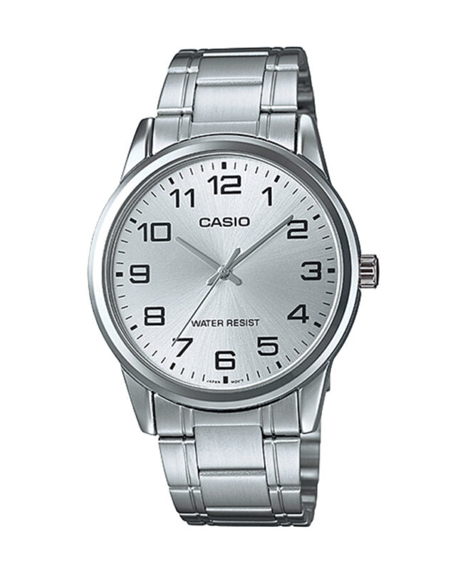 MTP-V001D-7BUDF Casio Stainless Steel Quartz Analog Silver Dial Men's Watch. fashionable