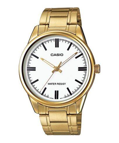 MTP-V005G-7A Casio White Dial Stainless Steel Analog Quartz Men's Watch.