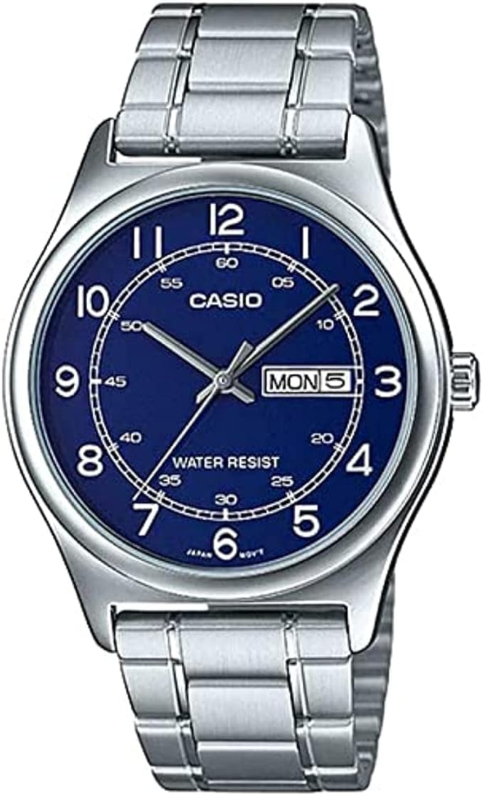 MTP-V006D-2BUDF Casio Silver Stainless Steel Analog Quartz Men's Watch.