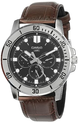 MTP-VD300L-1EUDF Casio Multi-Hand Dial In Leather Strap Men's Watch. fashionable