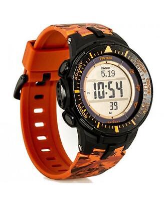 PRG-300CM-4DR Casio Protrek Orange Silicon Strap Solar Digital Men's Watch. fashionable