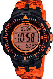 PRG-300CM-4DR Casio Protrek Orange Silicon Strap Solar Digital Men's Watch.