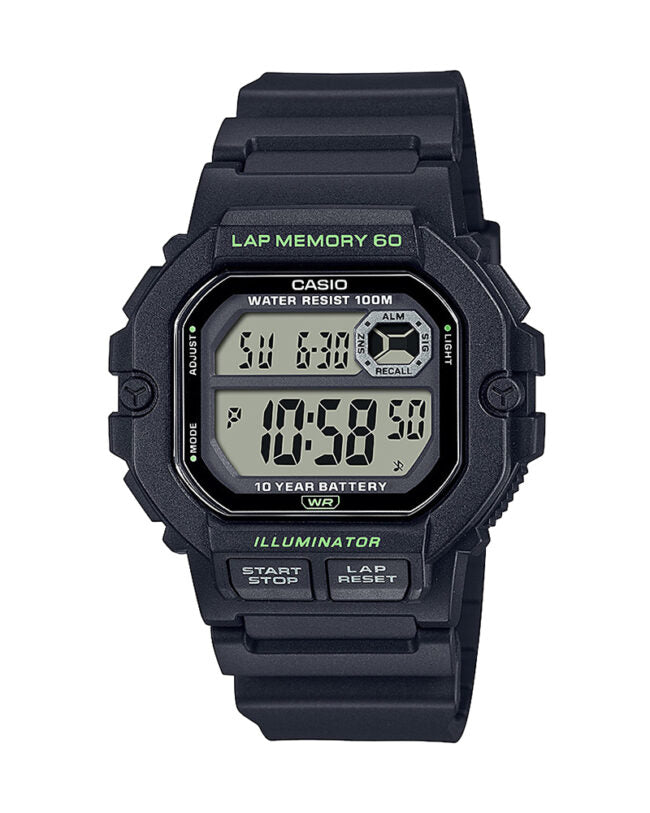 WS-1400H-1AVDF Casio Quartz Digital Black Resin Men's Watch.