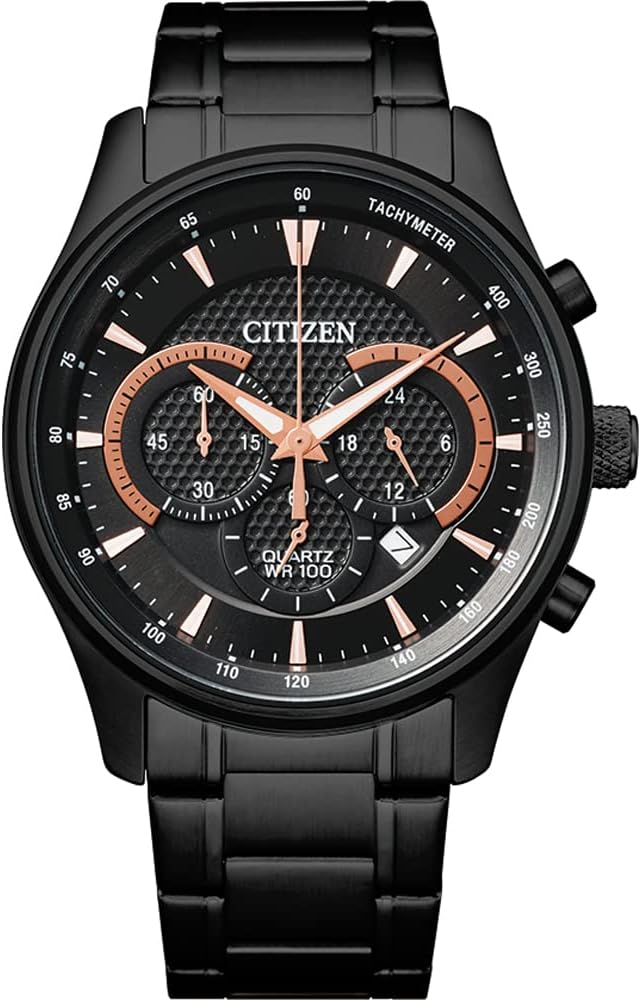 AN8195-58E Citizen Chrono Tachymeter black Men's Watch. fashionable