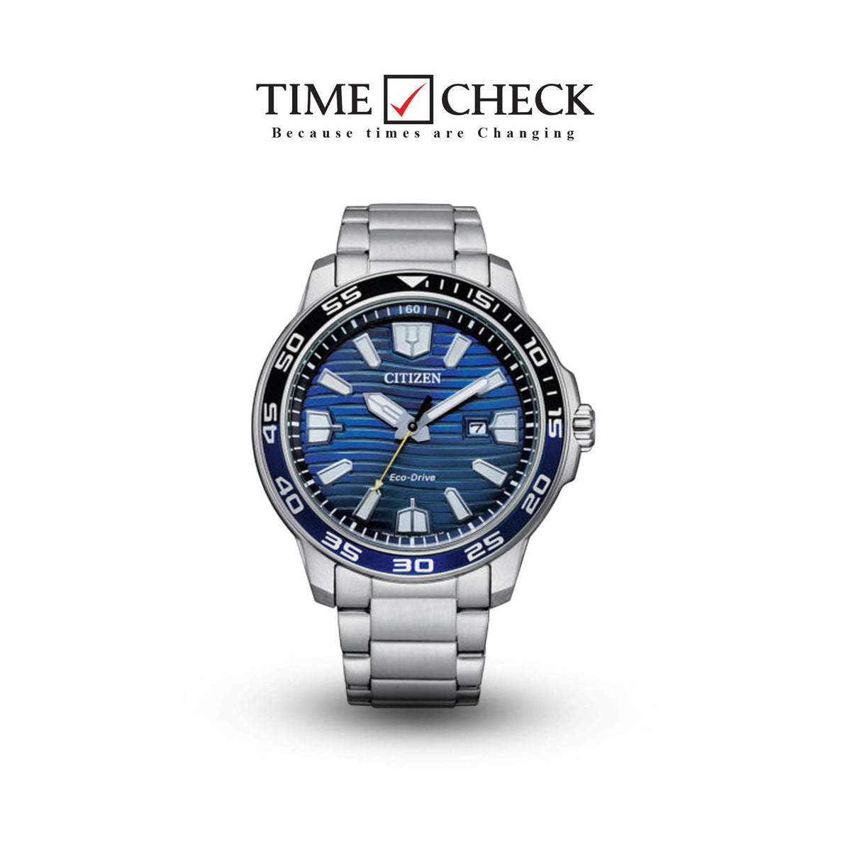 AW1525-81L Citizen with a Stainless Steel Band Men's Analogue Eco-Drive Watch. fashionable