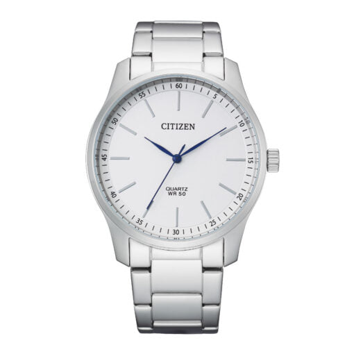 BH5000-59A Citizen White Dial Silver Stainless Steel Quartz Analog Silver Dial Men's Watch. fashionable