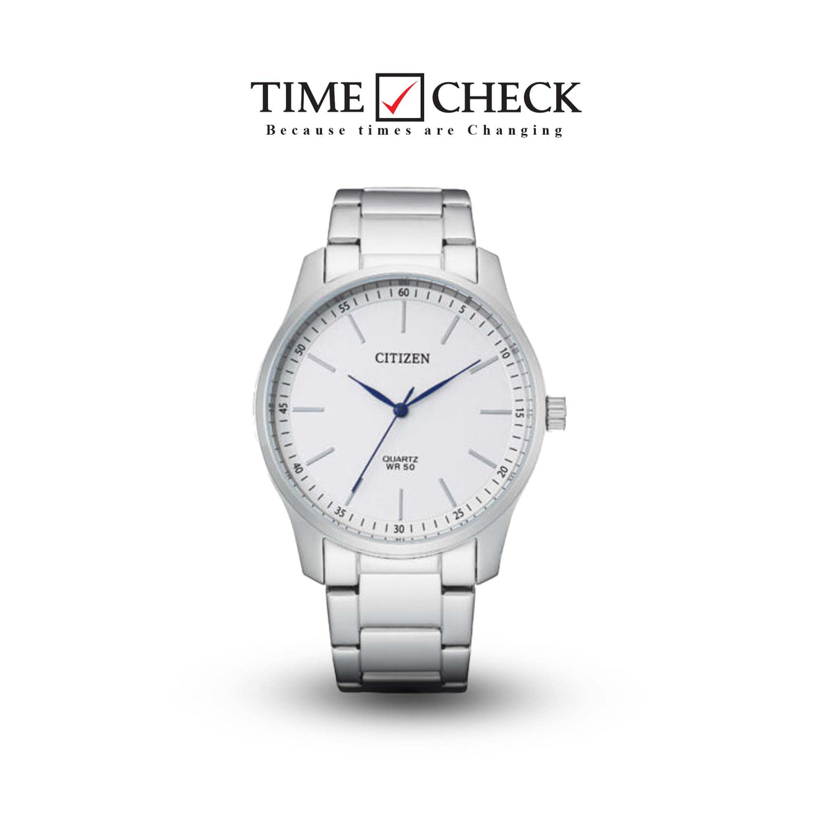 BH5000-59A Citizen White Dial Silver Stainless Steel Quartz Analog Silver Dial Men's Watch. fashionable