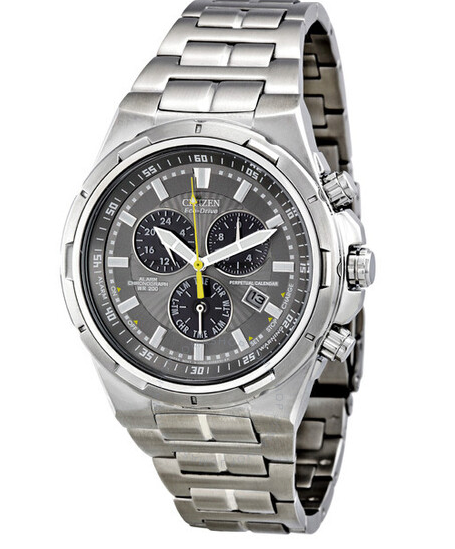 BL5430-51H Citizen Gray Dial Silver Stainless Steel Eco Drive Multi Function Analog Men's Watch.